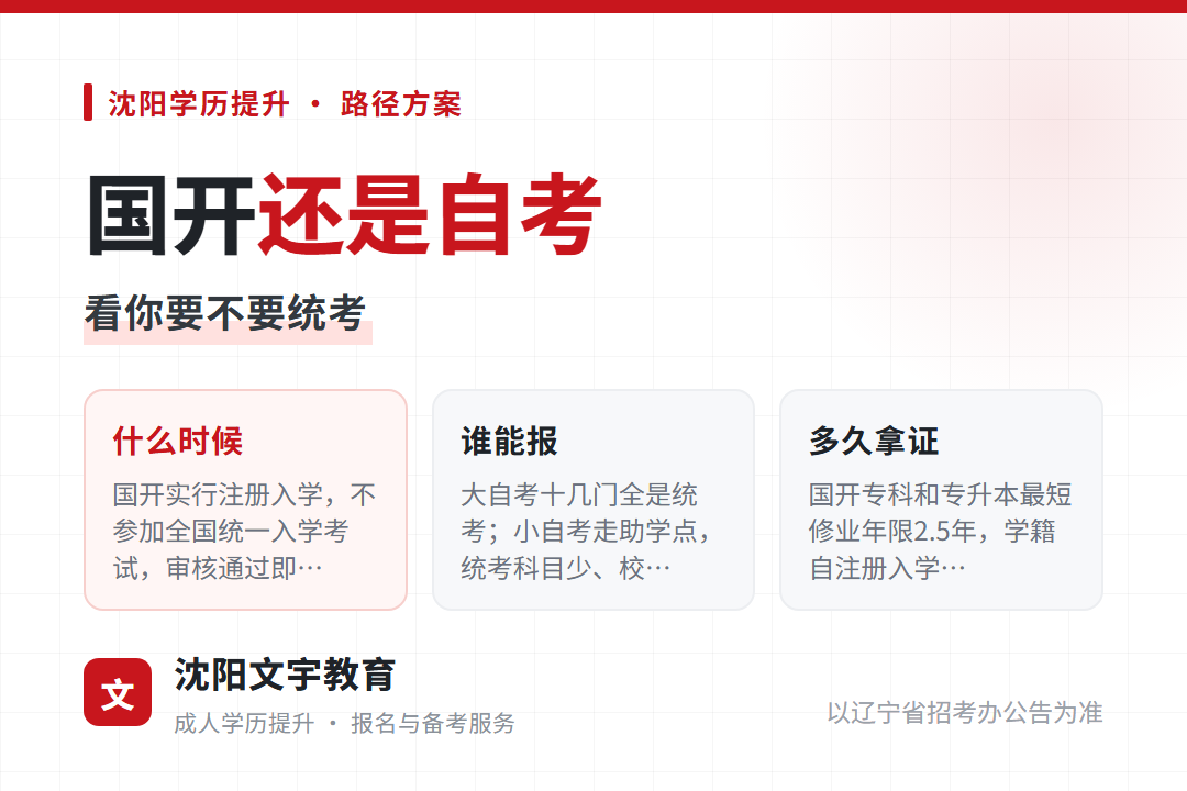 辽宁成人高考没赶上之后,国开和自考两条路的区别